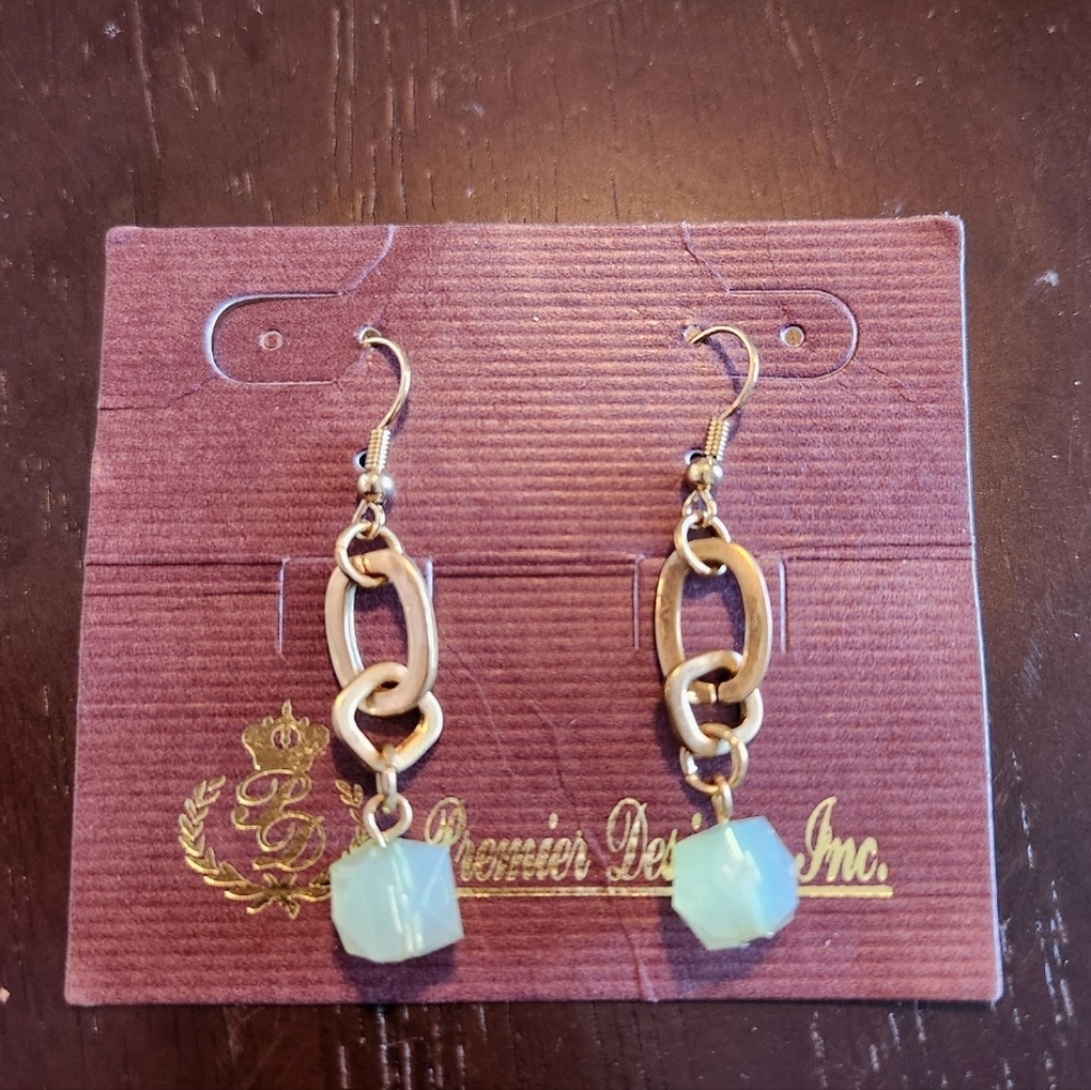 Gold & Blue Earrings